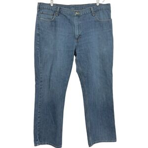 CARHARTT Men's Relaxed Fit Straight Leg High Rise Blue Denim Jeans Size 42x30